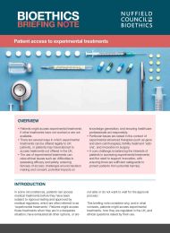 Patient access to experimental treatments cover