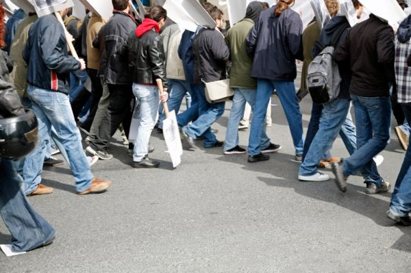 Crowd of protesters