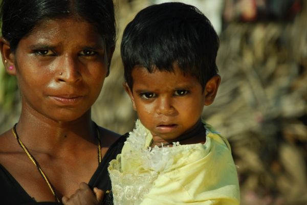 Indian mother and child