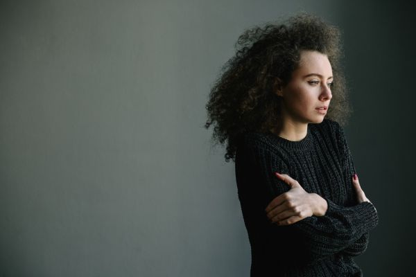 Depressed woman smaller